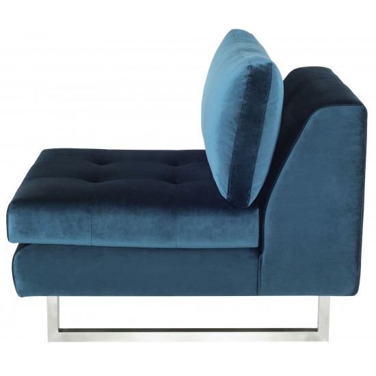 Janis Midnight Blue Fabric Armless Sofa Seat, HGSC356