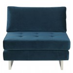 Janis Midnight Blue Fabric Armless Sofa Seat, HGSC361