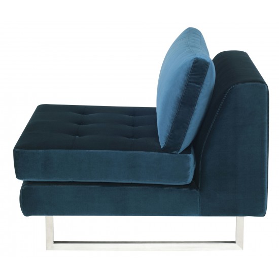 Janis Midnight Blue Fabric Armless Sofa Seat, HGSC361