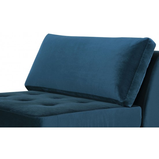 Janis Midnight Blue Fabric Armless Sofa Seat, HGSC361