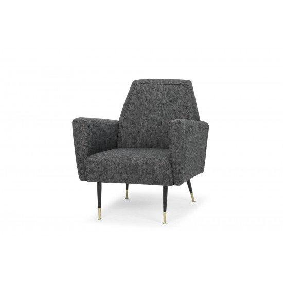 Victor Dark Grey Tweed Fabric Occasional Chair