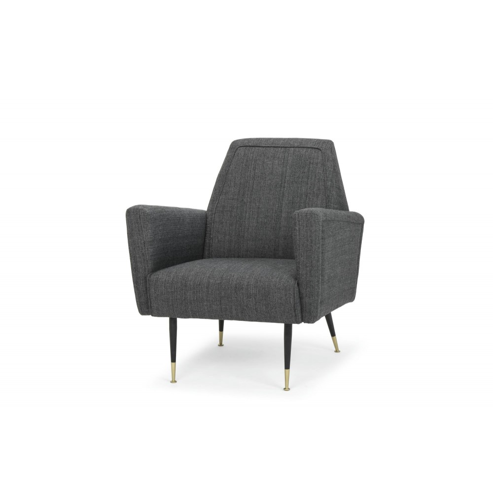 Victor Dark Grey Tweed Fabric Occasional Chair