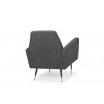 Victor Dark Grey Tweed Fabric Occasional Chair