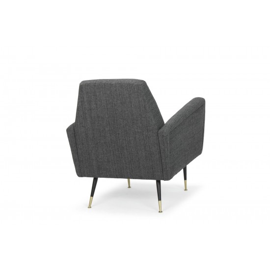 Victor Dark Grey Tweed Fabric Occasional Chair