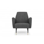 Victor Dark Grey Tweed Fabric Occasional Chair