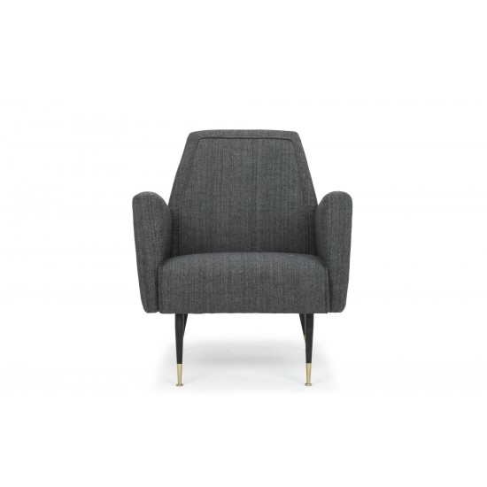 Victor Dark Grey Tweed Fabric Occasional Chair