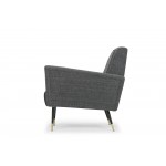 Victor Dark Grey Tweed Fabric Occasional Chair