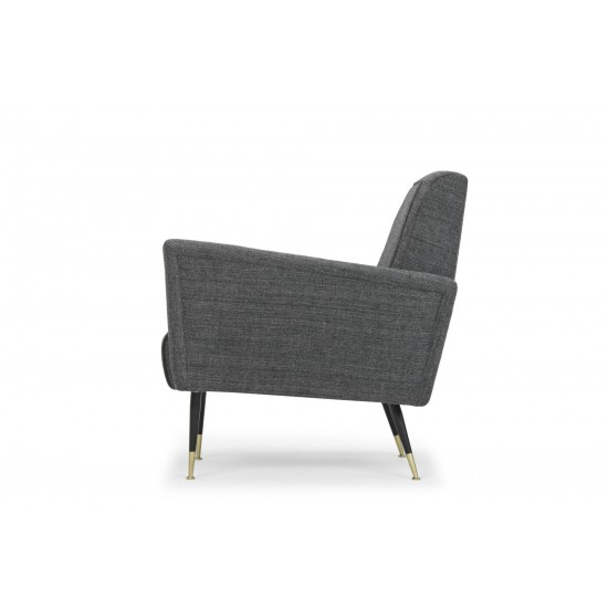 Victor Dark Grey Tweed Fabric Occasional Chair