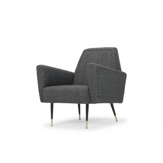 Victor Dark Grey Tweed Fabric Occasional Chair