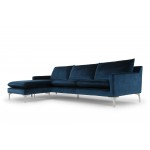 Anders Midnight Blue Fabric Sectional Sofa, HGSC375