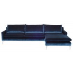 Anders Midnight Blue Fabric Sectional Sofa, HGSC375