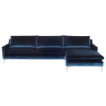 Anders Midnight Blue Fabric Sectional Sofa, HGSC375