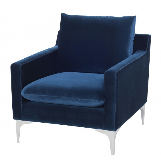 Anders Midnight Blue Fabric Single Seat Sofa, HGSC377