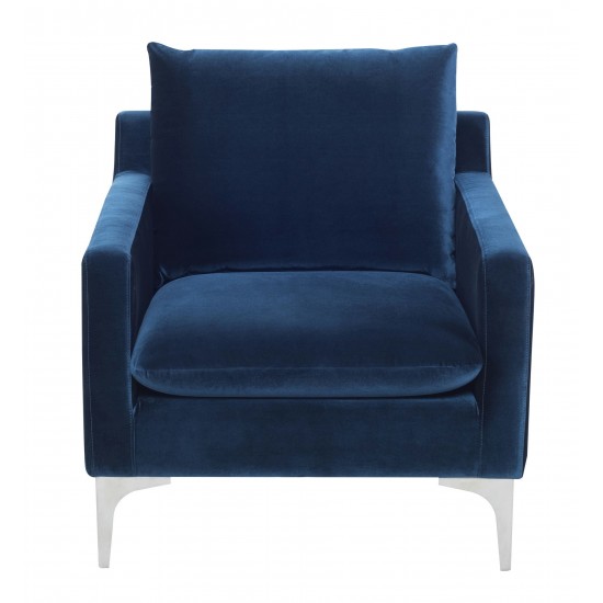 Anders Midnight Blue Fabric Single Seat Sofa, HGSC377