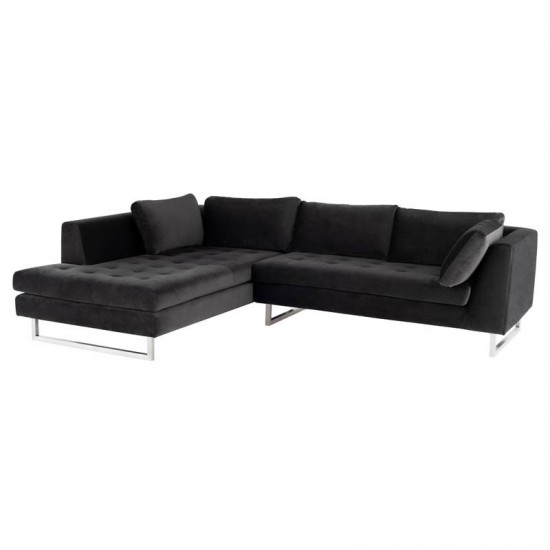 Janis Shadow Grey Fabric Sectional Sofa, HGSC378