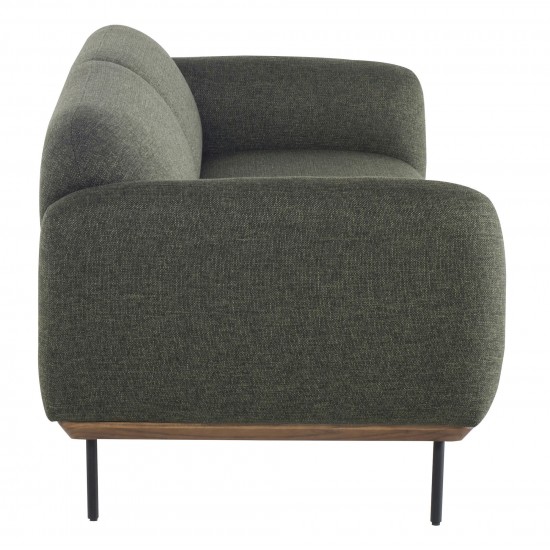 Benson Hunter Green Tweed Fabric Triple Seat Sofa