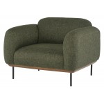 Benson Hunter Green Tweed Fabric Single Seat Sofa