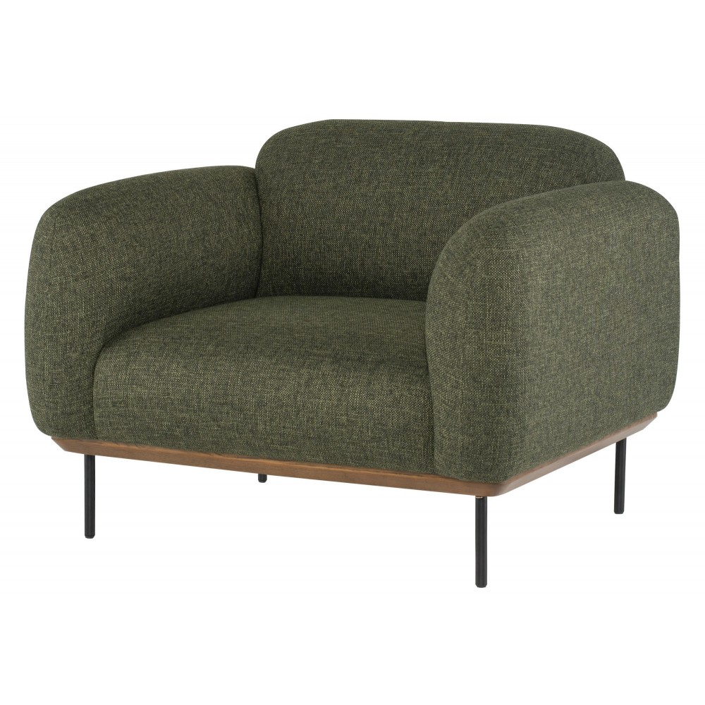 Benson Hunter Green Tweed Fabric Single Seat Sofa Benson Hunter Green Tweed Fabric Single Seat Sofa