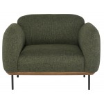 Benson Hunter Green Tweed Fabric Single Seat Sofa