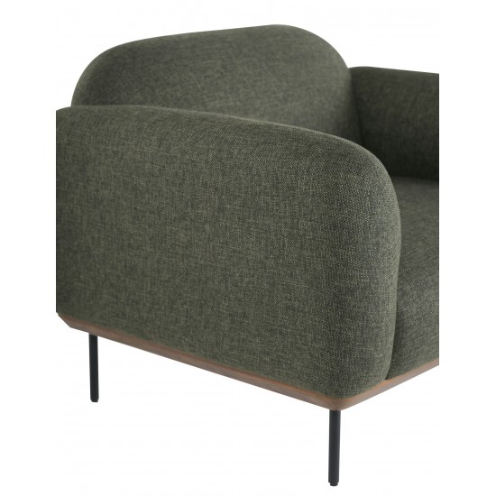 Benson Hunter Green Tweed Fabric Single Seat Sofa