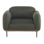 Benson Hunter Green Tweed Fabric Single Seat Sofa