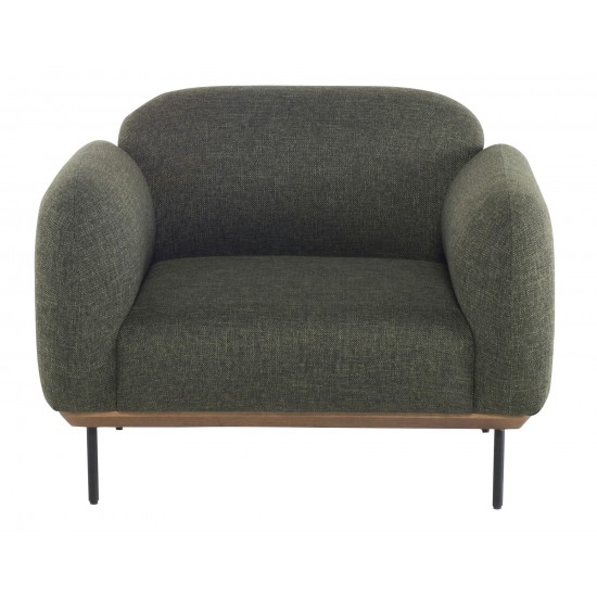 Benson Hunter Green Tweed Fabric Single Seat Sofa
