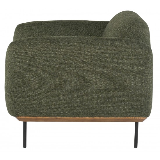 Benson Hunter Green Tweed Fabric Single Seat Sofa