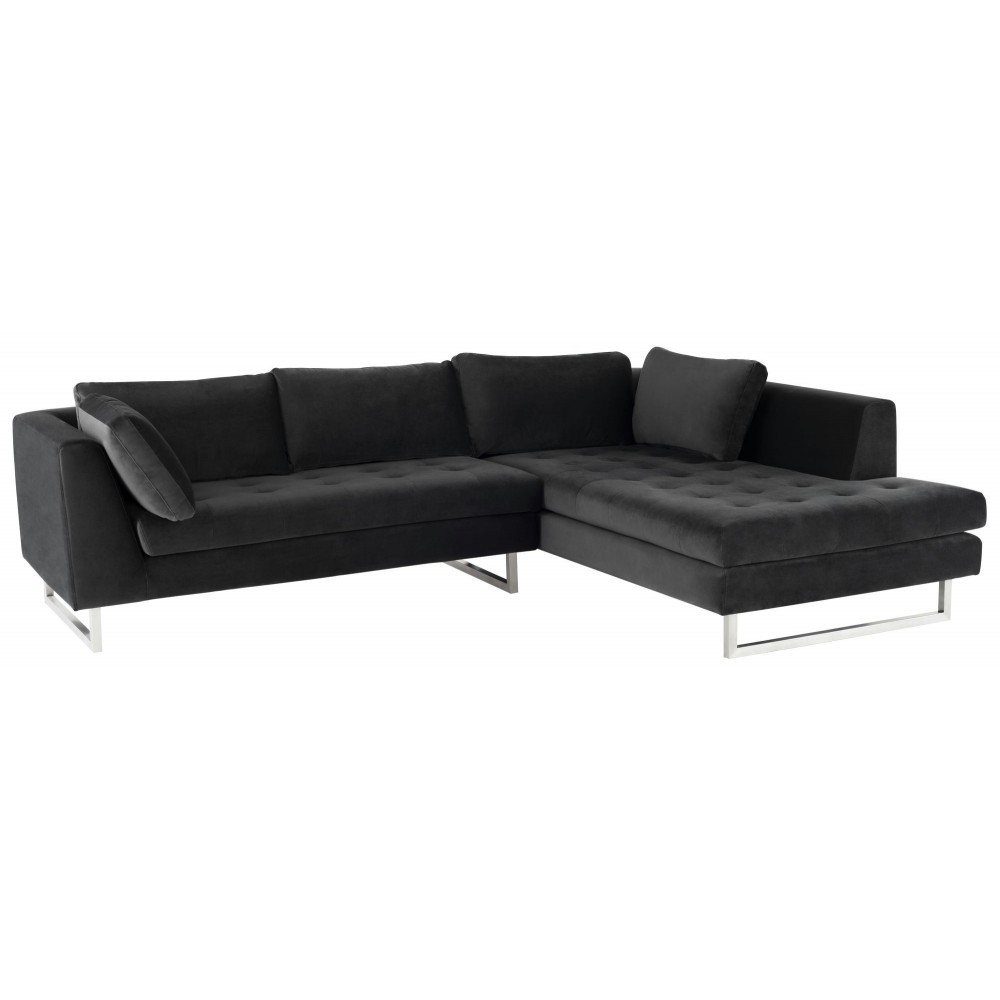 Janis Shadow Grey Fabric Sectional Sofa, HGSC386 Janis Shadow Grey Fabric Sectional Sofa, HGSC386