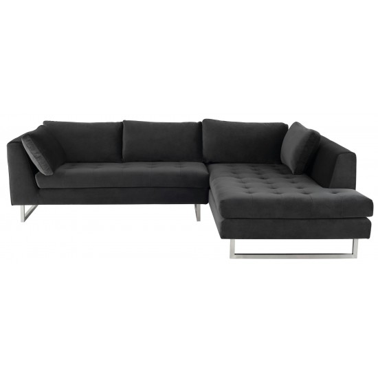 Janis Shadow Grey Fabric Sectional Sofa, HGSC386