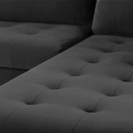 Janis Shadow Grey Fabric Sectional Sofa, HGSC386