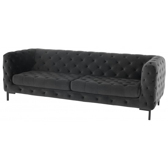 Tufty Shadow Grey Fabric Triple Seat Sofa