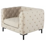 Tufty Nude Fabric Single Seat Sofa