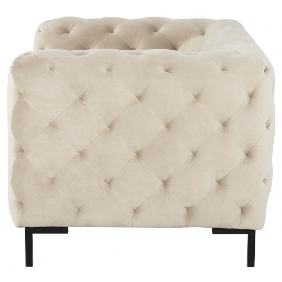 Tufty Nude Fabric Single Seat Sofa