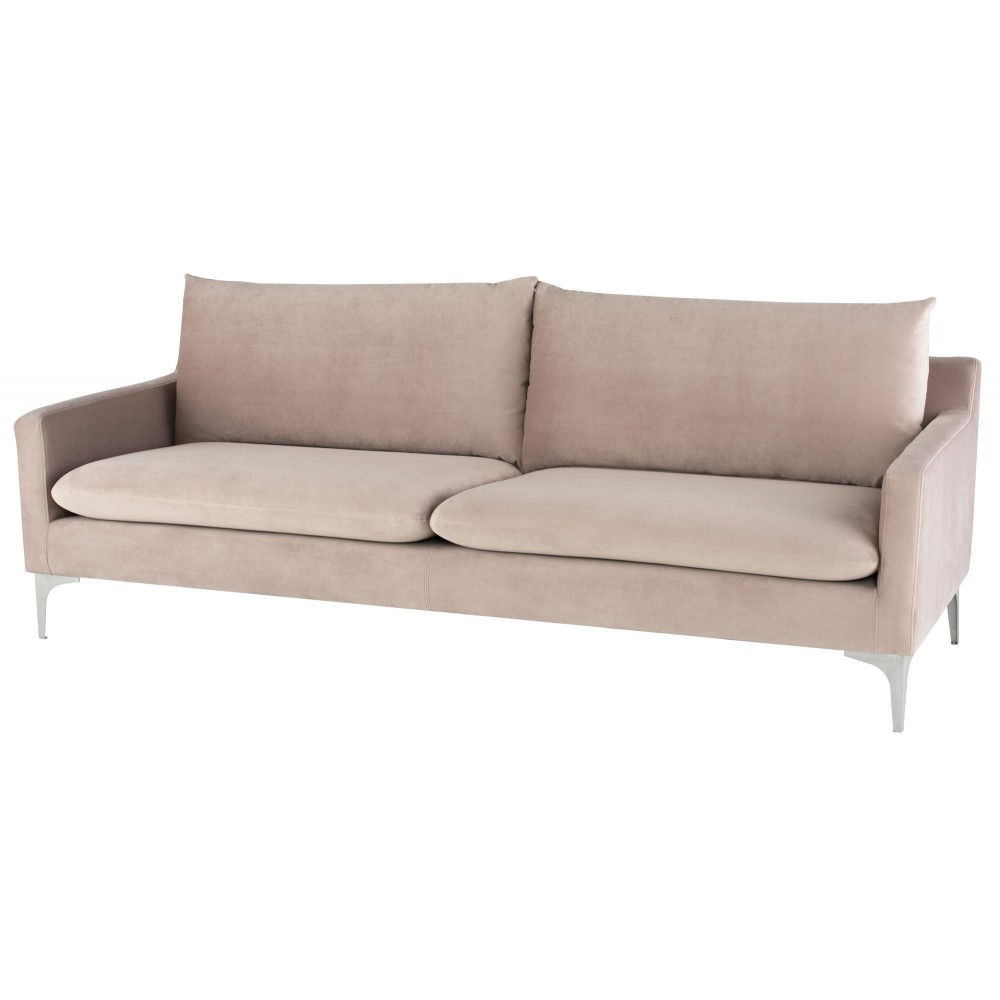 Anders Blush Fabric Triple Seat Sofa, HGSC440