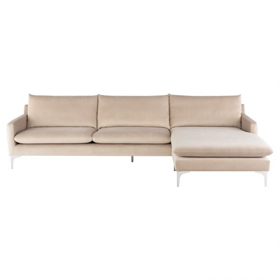 Anders Nude Fabric Sectional Sofa, HGSC441