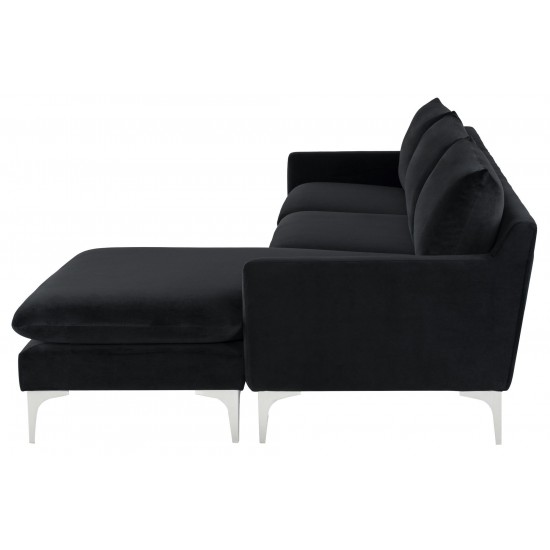 Anders Black Fabric Sectional Sofa, HGSC453