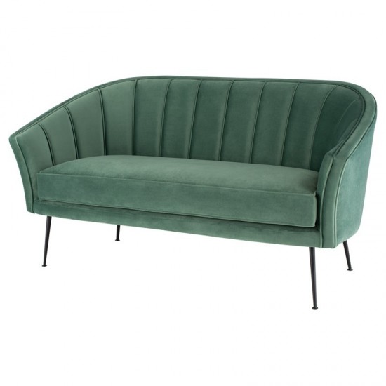 Aria Moss Fabric Double Seat Sofa