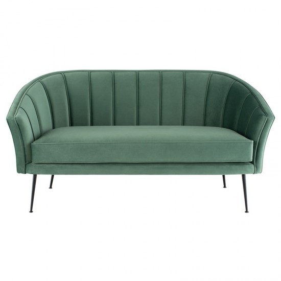 Aria Moss Fabric Double Seat Sofa