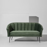 Aria Moss Fabric Double Seat Sofa