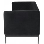 Brooke Black Fabric Triple Seat Sofa