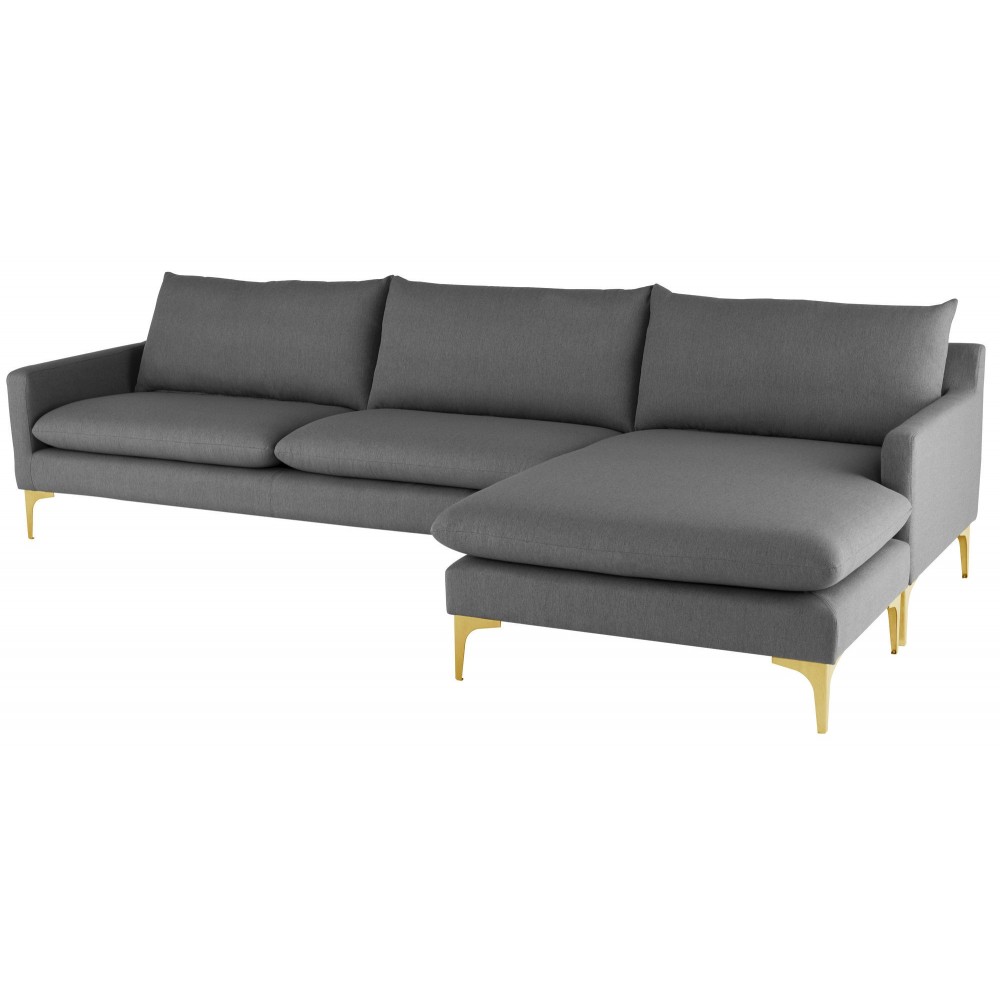 Anders Slate Grey Fabric Sectional Sofa, HGSC483