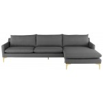 Anders Slate Grey Fabric Sectional Sofa, HGSC483