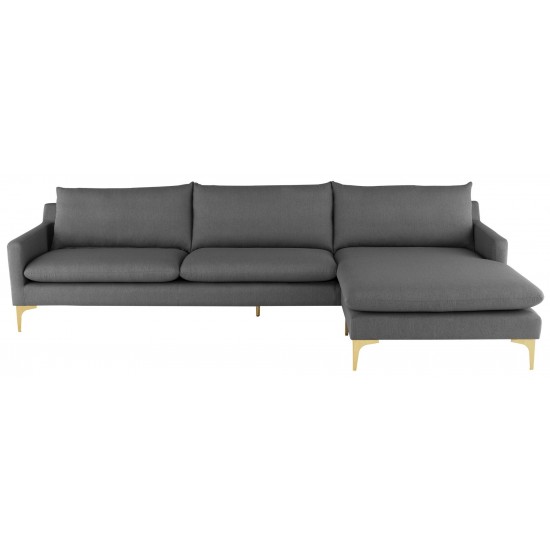 Anders Slate Grey Fabric Sectional Sofa, HGSC483