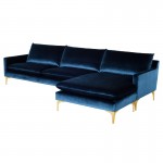 Anders Midnight Blue Fabric Sectional Sofa, HGSC485