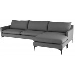 Anders Slate Grey Fabric Sectional Sofa, HGSC487