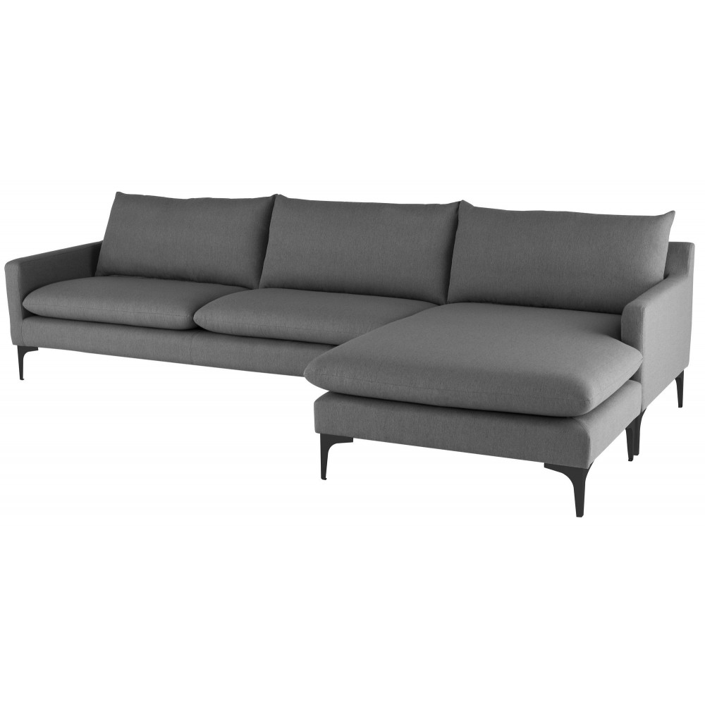 Anders Slate Grey Fabric Sectional Sofa, HGSC487