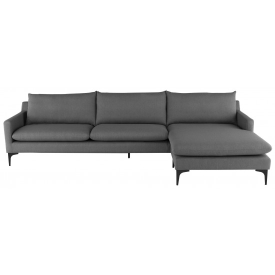 Anders Slate Grey Fabric Sectional Sofa, HGSC487