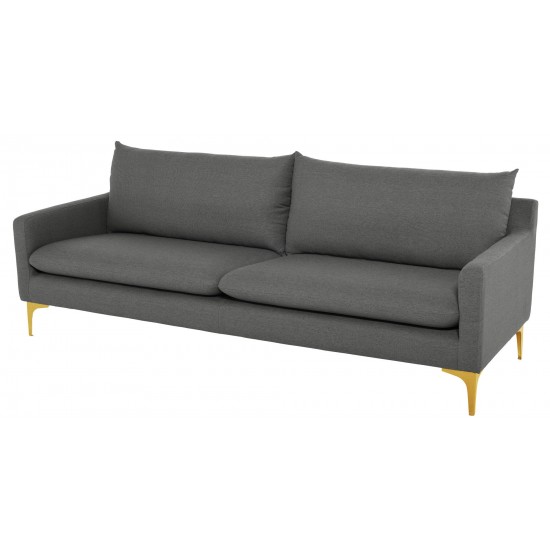 Anders Slate Grey Fabric Triple Seat Sofa, HGSC491