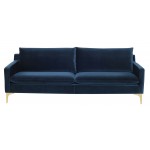 Anders Midnight Blue Fabric Triple Seat Sofa, HGSC493