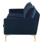 Anders Midnight Blue Fabric Triple Seat Sofa, HGSC493